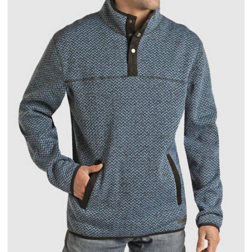 NEW POWDER RIVER melange pullover henley in light navy